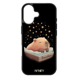 Névvel kérhető - Aranyos szundizó capybara iPhone 17 tok