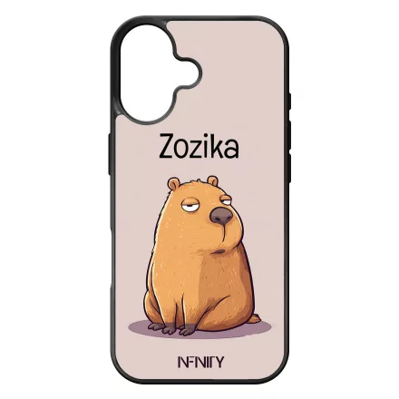 Névvel kérhető - Fáradt pofi capybara iPhone 17 tok