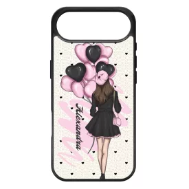 Kérd a Neveddel - Ballon Girl - Pink szerelem valentin napi iPhone 17 Air tok
