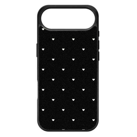Elegáns szívecskés - BLACK - szives csajos  iPhone 17 Air tok