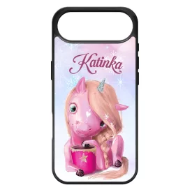 Unikornis és kávé - Téli mintás iPhone 17 Air tok