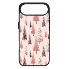 Rózsaszín karácsonyi fenyőfa mintás iPhone 17 Air tok