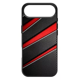 Piros fekete csíkos karbon mintás iPhone 17 Air tok