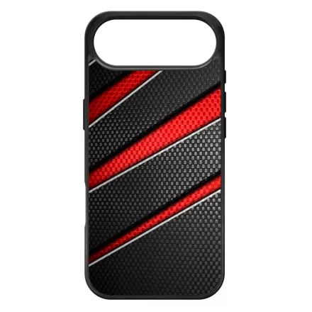Piros fekete csíkos karbon mintás iPhone 17 Air tok