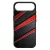 Piros fekete csíkos karbon mintás iPhone 17 Air MagSafe tok