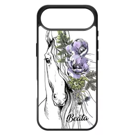 Rajzolt virágos lovas iPhone 17 Air tok