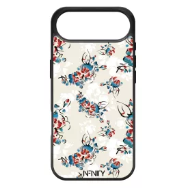 Művészi kék piros virágok iPhone 17 Air tok