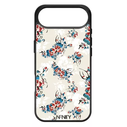 Művészi kék piros virágok iPhone 17 Air MagSafe tok