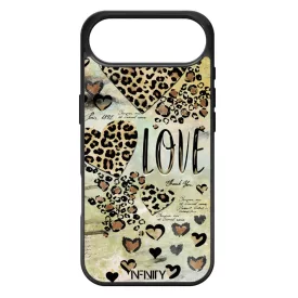 Szépséges leopárd mintás szívek iPhone 17 Air tok