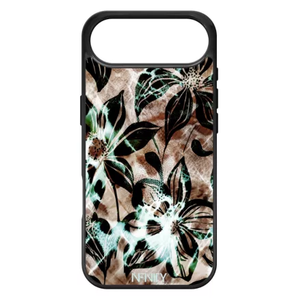 Különleges türkiz virágos leopárd iPhone 17 Air tok