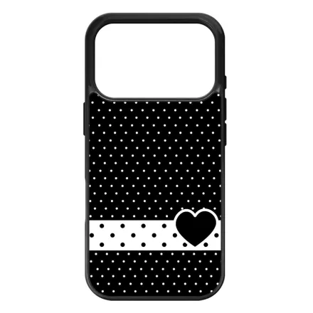 szerelem love szivecskés fekete fehér pöttyös iPhone 17 Pro tok