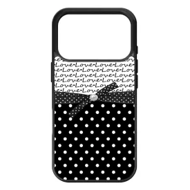 szerelem love fekete fehér pöttyös iPhone 17 Pro tok