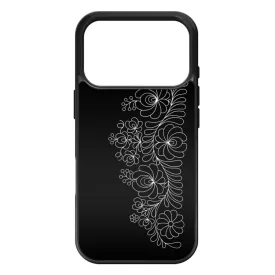 Elegant Matyó - Black magyar mintás hungarian folk iPhone 17 Pro 18 Pro tok