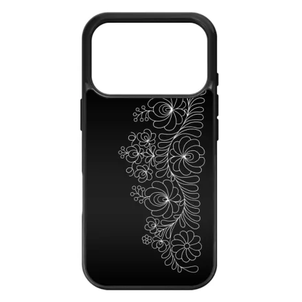 Elegant Matyó - Black magyar mintás hungarian folk iPhone 17 Pro tok