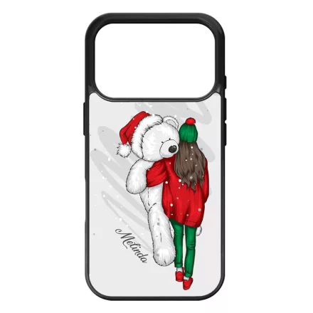Kérd a neveddel - Lány & Maci - csajos karácsony iPhone 17 Pro MagSafe tok