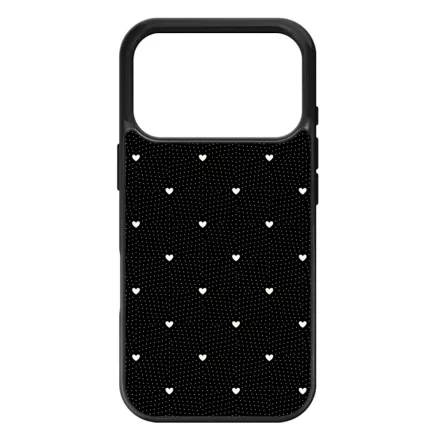 Elegáns szívecskés - BLACK - szives csajos  iPhone 17 Pro tok
