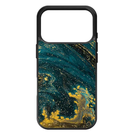 Luxury Blue Aranylo marvany iPhone 17 Pro 18 Pro MagSafe tok