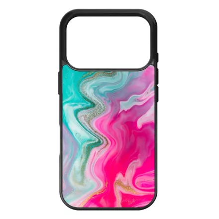 Pink gold Mixed Inks arany mintas marvanyos iPhone 17 Pro MagSafe tok