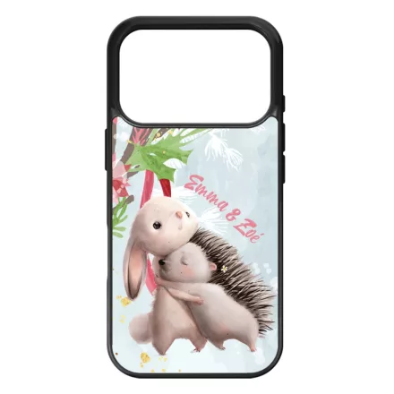 Nyuszi és Süni - Téli mintás iPhone 17 Pro 18 Pro tok