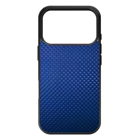 Gyönyörű kék karbon fiber mintás iPhone 17 Pro 18 Pro tok