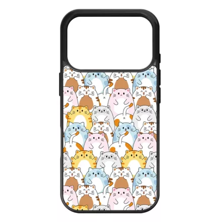Tündéri Kawaii cica mintás iPhone 17 Pro 18 Pro tok