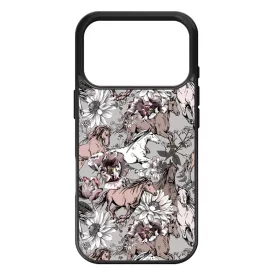 Csodaszép szürke vintage lovas mintás iPhone 17 Pro tok