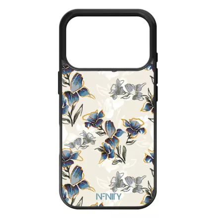 Kék és arany tavaszi virágzás Art iPhone 17 Pro 18 Pro tok