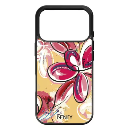 Absztrakt pink virágos Art iPhone 17 Pro MagSafe tok