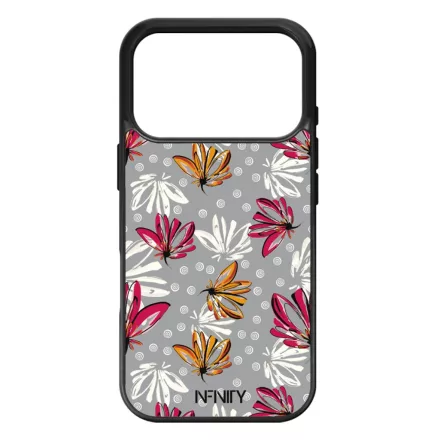 Különleges szürke virágos Art iPhone 17 Pro tok