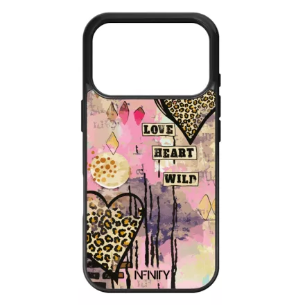 Street Art szív leopárd mintás iPhone 17 Pro MagSafe tok