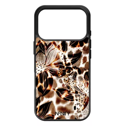 Különleges aranyló virágos zsiráf iPhone 17 Pro tok