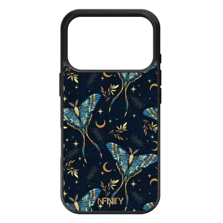 Misztikus kékarany lepke iPhone 17 Pro tok