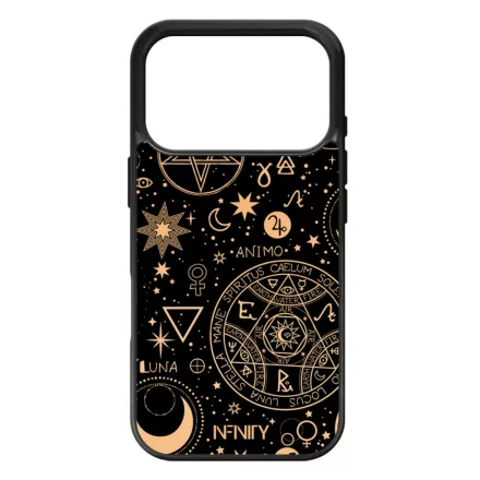 Aranyló ezoterikus szimbólumok iPhone 17 Pro tok