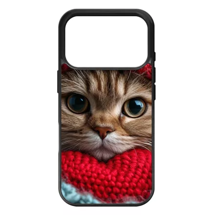 Cuki vörös cica piros sapkában iPhone 17 Pro 18 Pro tok