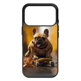 Francia bulldog gördeszkán iPhone 17 Pro 18 Pro tok