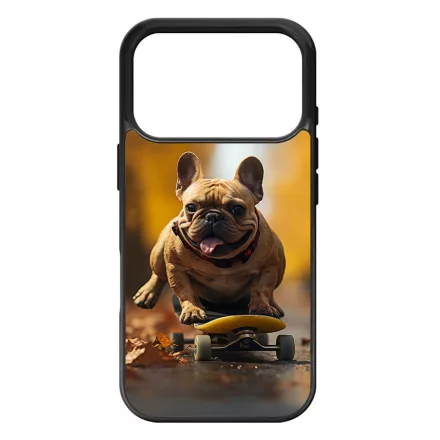 Francia bulldog gördeszkán iPhone 17 Pro 18 Pro tok