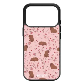 Tündéri rózsaszín virágos capybara iPhone 17 Pro 18 Pro tok