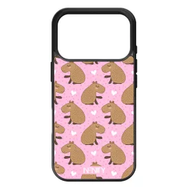 Rajzolt szívecskés capybara iPhone 17 Pro Max / 18 Pro Max tok