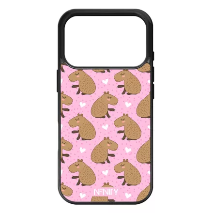 Rajzolt szívecskés capybara iPhone 17 Pro Max / 18 Pro Max tok