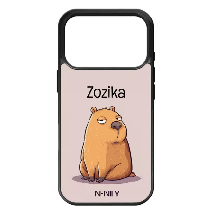 Névvel kérhető - Fáradt pofi capybara iPhone 17 Pro 18 Pro tok