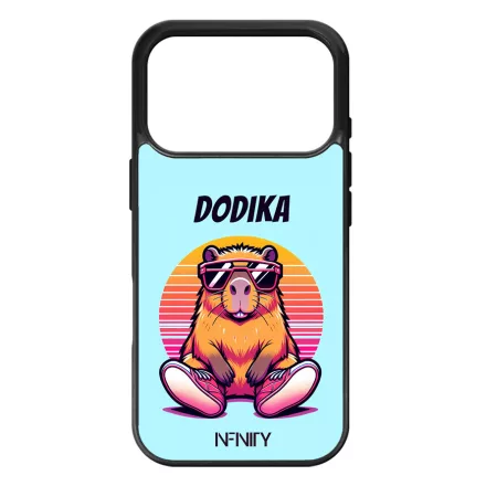 Névvel kérhető - Retro capybara iPhone 17 Pro Max / 18 Pro Max tok