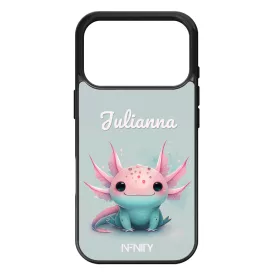 Névvel kérhető - Cuki pasztell Axolotl iPhone 17 Pro Max / 18 Pro Max tok