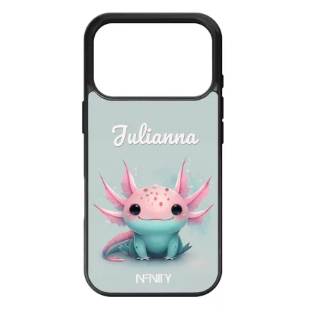 Névvel kérhető - Cuki pasztell Axolotl iPhone 17 Pro Max / 18 Pro Max tok