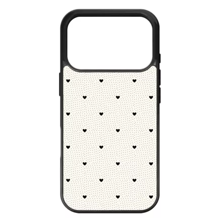 Elegáns szívecskés - CREAM - szives csajos iPhone 17 Pro Max MagSafe tok