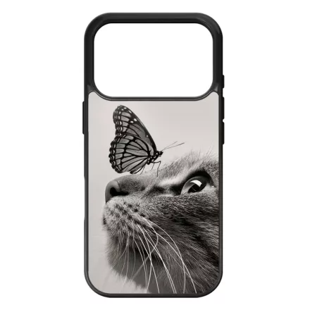 Cica és Pillangó - macskás iPhone 17 Pro Max tok