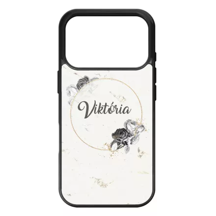 marble marvany mintas Rozsa viragos iPhone 17 Pro Max MagSafe tok