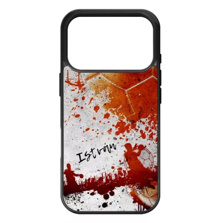 Kerd a neveddel RED kezilabda mintas iPhone 17 Pro Max / 18 Pro Max tok