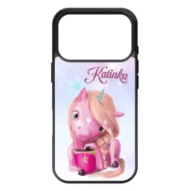 Unikornis és kávé - Téli mintás iPhone 17 Pro Max tok