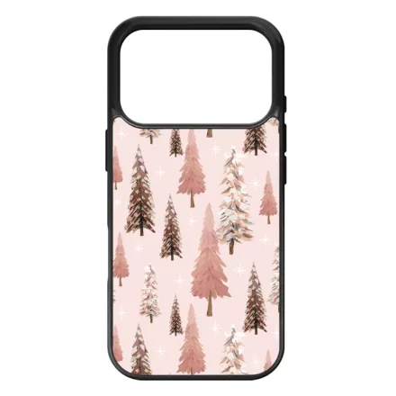 Rózsaszín karácsonyi fenyőfa mintás iPhone 17 Pro Max MagSafe tok