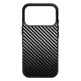 Ezüst karbon fiber mintás iPhone 17 Pro Max / 18 Pro Max tok